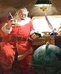 The 1951 Coca-Cola Santa Claus artwork shows Santa reviewing his list of good boys and girls; no bad children are listed.